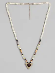 RICHEERA Gold-Plated Artificial Beads Necklace