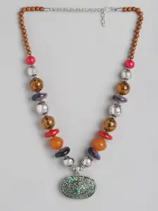 RICHEERA Silver-Plated Artificial Beads Necklace