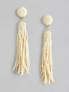 RICHEERA Gold-Plated Contemporary Artificial Beads Drop Earrings