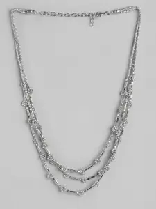 RICHEERA Silver-Plated Layered Artificial Beads Necklace