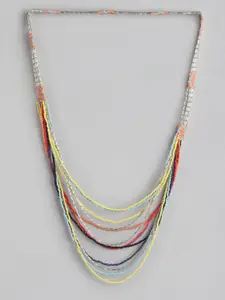 RICHEERA Silver-Plated Artificial Beads Layered Necklace