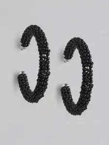 RICHEERA Circular Artificial Beads Half Hoop Earrings
