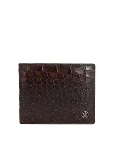 Da Milano Men Textured Leather Two Fold Wallet