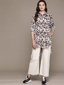 Roadster Women Animal Printed Longline Casual Shirt