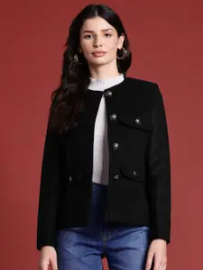 all about you Single Breasted Mandarin Collar Regular Fit Blazer