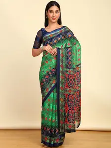 Soch Bandhani Printed Pure Chiffon Bandhani Zari Saree