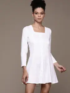 Roadster Solid A-Line Mini Dress