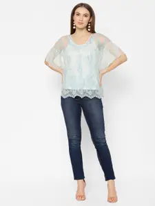 HOUSE OF KKARMA Floral Embroidered Bell Sleeves Top