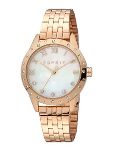 ESPRIT Women Embellished Dial & Stainless Steel Bracelet Style Analogue Watch ES1L302M1555
