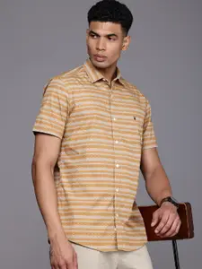 Louis Philippe Jeans Pure Cotton Slim Fit Opaque Striped Casual Shirt