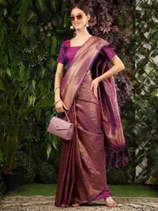 Rujave Woven Design Zari Pure Silk Kanjeevaram Saree