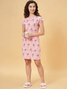 Dreamz by Pantaloons Floral Printed Pure Cotton T-shirt Nightdress