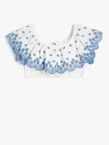 Koton Girls Floral Printed Round Neck Top