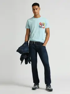 Pepe Jeans Varsity Printed Pure Cotton Round Neck Applique Slim Fit T-shirt