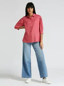 Pepe Jeans Comfort Spread Collar Curved Opaque Casual Shirt