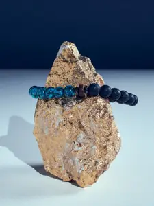 SALTY Men Alpha Aquamarine -Beaded Elasticated Bracelet