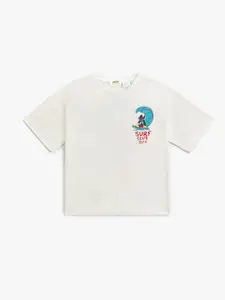 Koton Girls Graphic Printed Pure Cotton Casual T-shirt