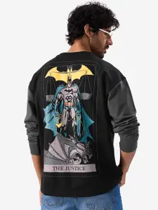 The Souled Store Batman Printed Cotton Round Neck Long Sleeves Oversized T-shirt