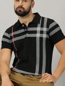 AUSK Striped Polo Collar Cotton T-shirt