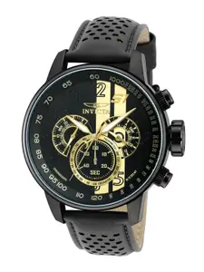 Invicta Men S1 Rally Textured Dial & Leather Straps Analogue Chronograph Watch 19289