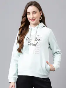 Latin Quarters Typography Printed Hooded Pullover