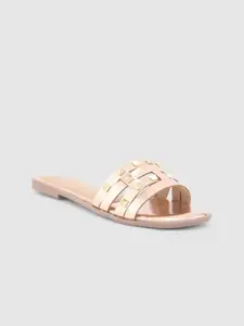 Sole To Soul Women Open Toe Flats with Buckles