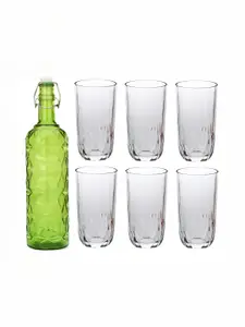 1ST TIME Green & Transparent 7-Pcs Bottle & Glasses Set