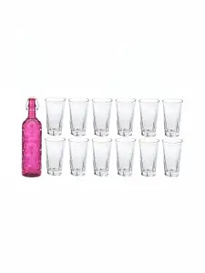 1ST TIME Pink & Transparent 13-Pcs Bottle & Glasses Set
