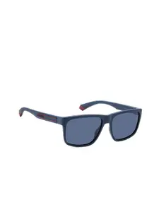 Polaroid Men Rectangle Sunglasses with UV Protected Lens