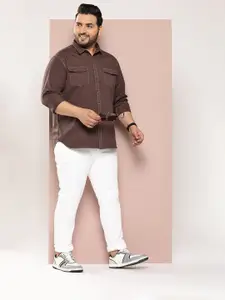 Sztori Men Plus Size Classic Pure Cotton Casual Shirt