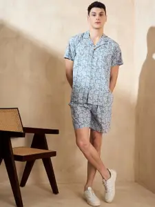 DENNISON Printed Pure Cotton Shirt & Shorts Co-Ord