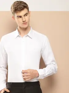 INVICTUS Pure Cotton Self Design Textured Opaque Formal Shirt