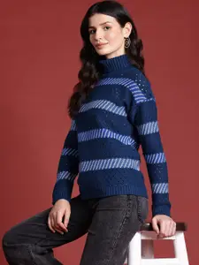 all about you Turtle Neck Striped Sweater