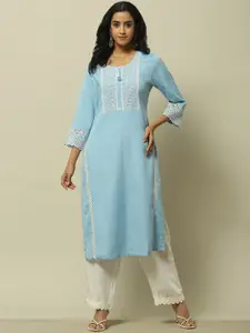 Rangriti Geometric Yoke Design Thread Work Kurta