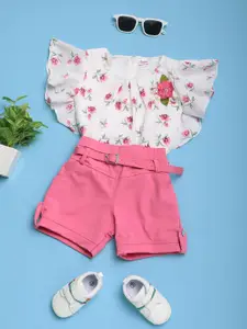 V-Mart Girls Printed Top with Shorts