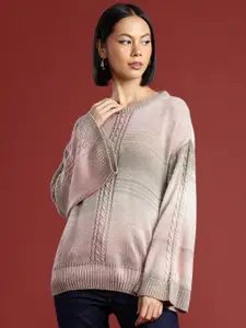 all about you Cable Knit Flared Sleeves Pullover