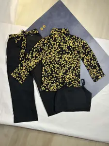 Bella Moda Floral Print Satin Fit & Flare Dress