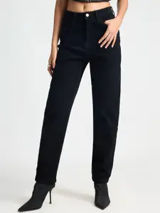 FREAKINS Women Mom Fit High-Rise Clean Look Stretchable Jeans