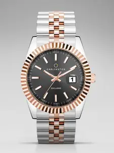 CARLINGTON Men Radium Dial Analogue Watch Exclusive 8811 Two Tone Black Gents