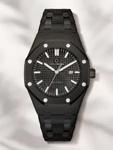 CARLINGTON Men Radium Dial & Stainless Steel Straps Analogue Watch Exclusive 8866 Black