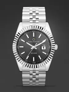 CARLINGTON Men Bracelet Style Straps Analogue Watch Exclusive 8811 Steel Black Gents