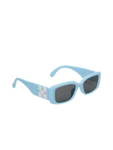 The Roadster Lifestyle Co. Women Turquoise Blue Rectangle Sunglasses & UV Protected Lens