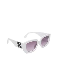 The Roadster Lifestyle Co. Women White Rectangle Sunglasses With UV Protected Lens