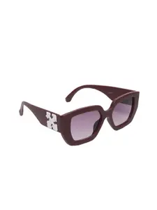 The Roadster Lifestyle Co. Women Maroon Square Sunglasses With UV Protected Lens RDSG-8212