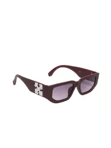 The Roadster Lifestyle Co. Women Maroon Rectangle Sunglasses With UV Protected Lens