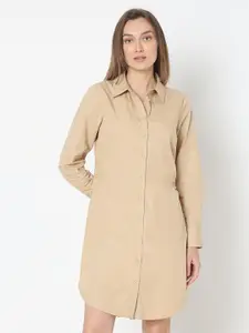 Vero Moda Shirt Collar Cuffed Sleeves Shirt Dress