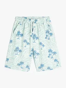 Koton Boys Conversational Printed Mid-Rise Shorts