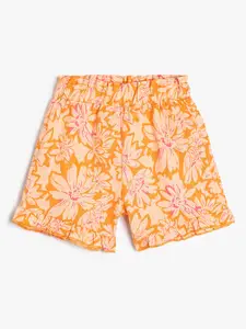 Koton Girls Floral Printed Mid-Rise Shorts