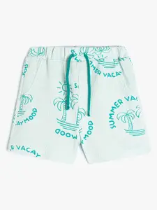 Koton Boys Conversational Printed Pure Cotton Mid-Rise Shorts