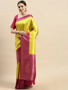 PATLIPALLU Ethnic Motifs Zari Silk Blend Banarasi Saree